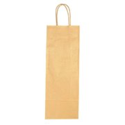 Papierová taška na víno 140x80x390,mm zlatá, krútené ušká vo farbe