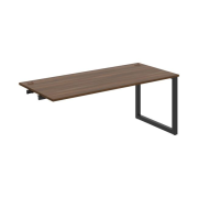 Pracovný stôl UNI O, k pozdĺ. reťazeniu, 180x75,5x80 cm, orech/čierna