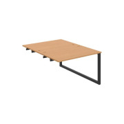 Pracovný stôl UNI O, k pozdĺ. reťazeniu, 120x75,5x160 cm, buk/čierna