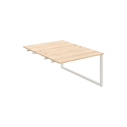 Pracovný stôl UNI O, k pozdĺ. reťazeniu, 120x75,5x160 cm, agát/biela