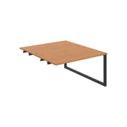 Pracovný stôl UNI O, k pozdĺ. reťazeniu, 140x75,5x160 cm, jelša/čierna