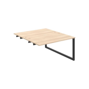 Pracovný stôl UNI O, k pozdĺ. reťazeniu, 140x75,5x160 cm, agát/čierna