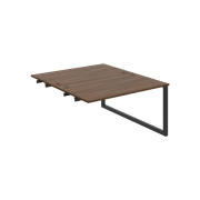 Pracovný stôl UNI O, k pozdĺ. reťazeniu, 140x75,5x160 cm, orech/čierna