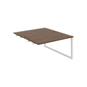 Pracovný stôl UNI O, k pozdĺ. reťazeniu, 140x75,5x160 cm, orech/biela