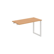 Pracovný stôl UNI O, k pozdĺ. reťazeniu, 120x75,5x60 cm, buk/biela