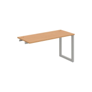 Pracovný stôl UNI O, k pozdĺ. reťazeniu, 140x75,5x60 cm, buk/sivá