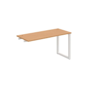 Pracovný stôl UNI O, k pozdĺ. reťazeniu, 140x75,5x60 cm, buk/biela