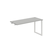 Pracovný stôl UNI O, k pozdĺ. reťazeniu, 140x75,5x60 cm, sivá/biela