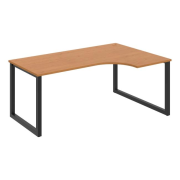 Pracovný stôl UNI O, ergo, ľavý, 180x75,5x120 cm, jelša/čierna