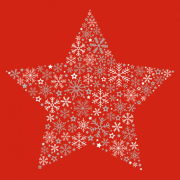 Vianočné servítky červená hviezda 33x33cm