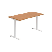 Pracovný stôl RUN, ZO, 3S, 160x64,5-130,5x80 cm, jelša/biela