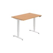 Pracovný stôl RUN, PO, 3S, 120x64,5-130,5x80 cm, buk/biela