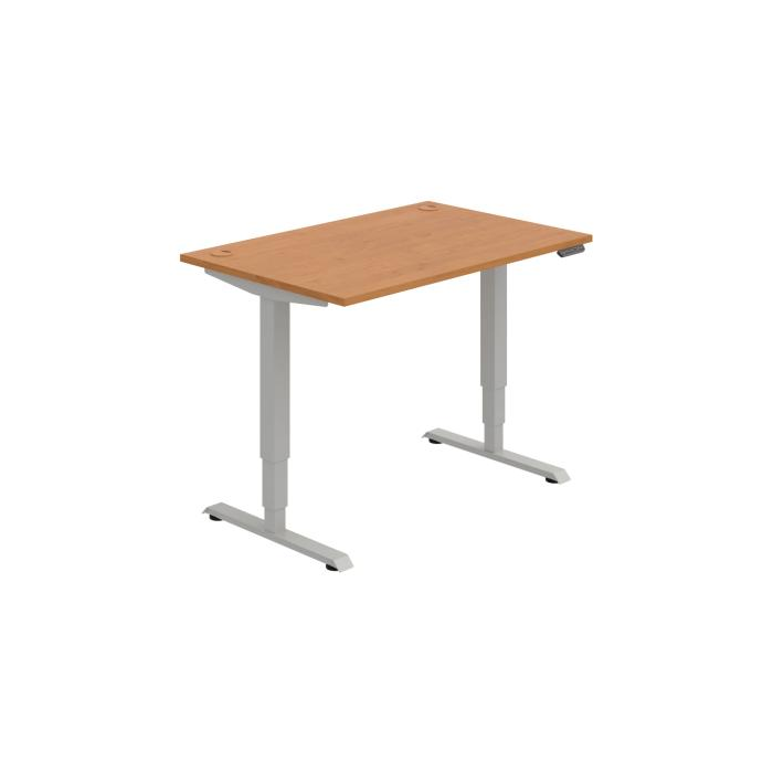 Pracovný stôl RUN, PO, 3S, 120x64,5-130,5x80 cm, jelša/sivá