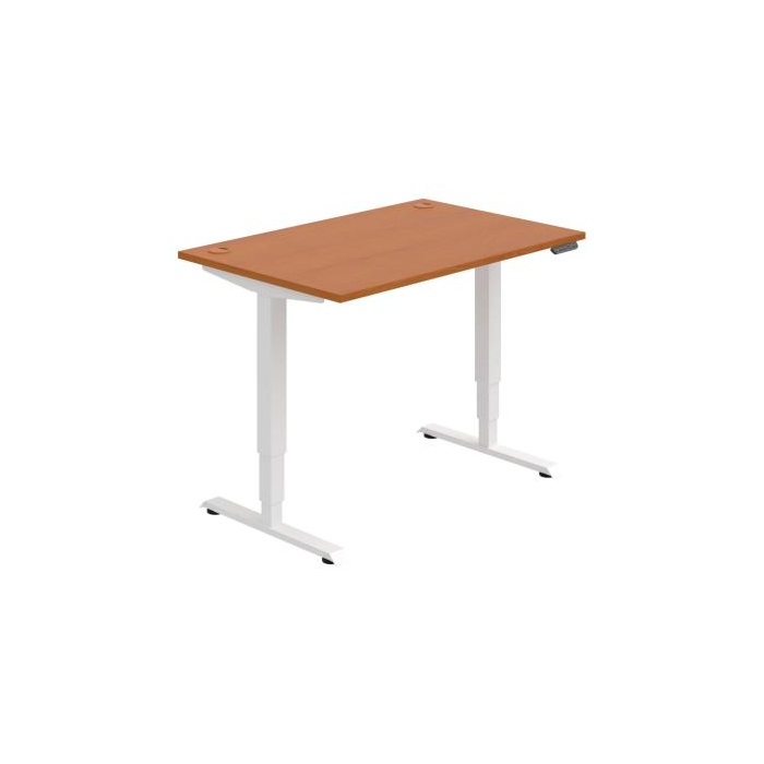 Pracovný stôl RUN, PO, 3S, 120x64,5-130,5x80 cm, čerešňa/biela