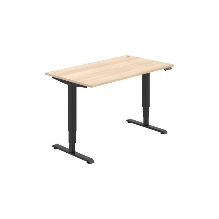 Pracovný stôl RUN, PO, 3S, 140x64,5-130,5x80 cm, agát/čierna
