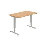 Pracovný stôl RUN, PO, 3S, 140x64,5-130,5x80 cm, dub/sivá