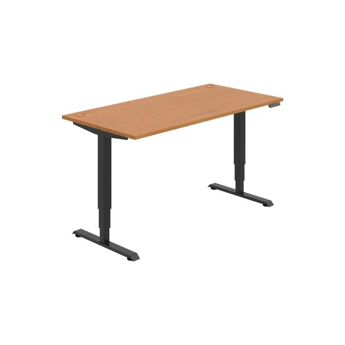 Pracovný stôl RUN, PO, 3S, 160x64,5-130,5x80 cm, jelša/čierna