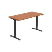 Pracovný stôl RUN, PO, 3S, 160x64,5-130,5x80 cm, čerešňa/čierna