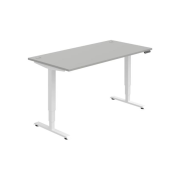 Pracovný stôl RUN, PO, 3S, 160x64,5-130,5x80 cm, sivá/biela