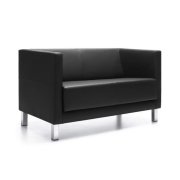 Dvojkreslo Vancouver Lite Maxi, nohy chróm, látka Next NX-14 tmavosivá