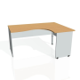 Pracovný stôl Gate, ergo, ľavý, 160x75,5x120 cm, buk/sivá