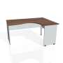 Pracovný stôl Gate, ergo, ľavý, 160x75,5x120 cm, orech/sivá