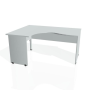 Pracovný stôl Gate, ergo, pravý, 160x75,5x120 cm, sivá/sivá