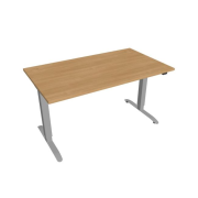 Pracovný stôl Motion, ZO, 2S, 140x70,5-120,5x80 cm, dub/sivá