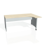 Pracovný stôl Gate, ergo, ľavý, 180x75,5x120 cm, agát/sivá