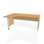 Pracovný stôl Gate, ergo, pravý, 180x75,5x120 cm, buk/buk