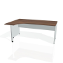Pracovný stôl Gate, ergo, pravý, 180x75,5x120 cm, orech/sivá