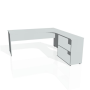 Pracovný stôl Gate, ergo, ľavý, 180x75,5x200 cm, sivá/sivá