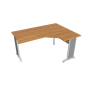 Pracovný stôl Cross, ergo, ľavý, 160x75,5x120 cm, jelša/kov