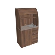 Kuchynka s drezom a bateriou pravá, 100x189,1x60 cm, orech/orech