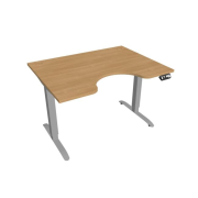 Pracovný stôl Motion Ergo, PO, 2S, 120x70,5-120,5x90 cm, dub/sivá