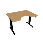 Pracovný stôl Motion Ergo, PO, 3S, 120x61-128x90 cm, dub/čierna