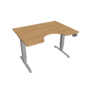 Pracovný stôl Motion Ergo, PO, 3S, 120x61-128x90 cm, dub/sivá
