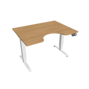 Pracovný stôl Motion Ergo, PO, 3S, 120x61-128x90 cm, dub/biela