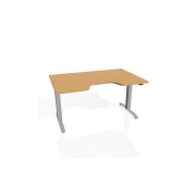 Pracovný stôl Motion Ergo, ZO, 2S, 140x70,5-120,5x90 cm, buk/sivá