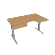 Pracovný stôl Motion Ergo, ZO, 2S, 140x70,5-120,5x90 cm, dub/sivá
