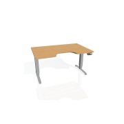 Pracovný stôl Motion Ergo, PO, 3S, 140x61-128x90 cm, buk/sivá