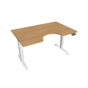 Pracovný stôl Motion Ergo, PO, 3S, 140x61-128x90 cm, dub/biela