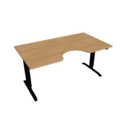 Pracovný stôl Motion Ergo, ZO, 2S, 160x70,5-120,5x90 cm, dub/čierna