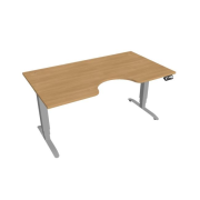 Pracovný stôl Motion Ergo, PO, 3S, 160x61-128x90 cm, dub/sivá