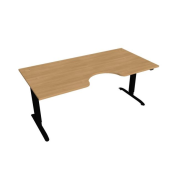 Pracovný stôl Motion Ergo, ZO, 2S, 180x70,5-120,5x90 cm, dub/čierna