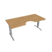 Pracovný stôl Motion Ergo, ZO, 3S, 180x61-128x90 cm, dub/sivá