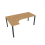 Pracovný stôl Uni, ergo, pravý, 180x75,5x120 cm, dub/čierna