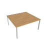 Pracovný stôl Uni, zdvojený, 160x75,5x160 cm, dub/sivá