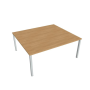 Pracovný stôl Uni, zdvojený, 180x75,5x160 cm, dub/sivá