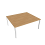 Pracovný stôl Uni, zdvojený, 180x75,5x160 cm, dub/biela
